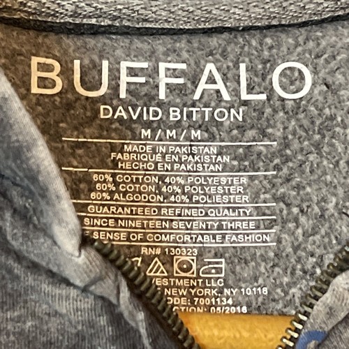 Buffalo David Bitton Burnout Gray Full Zip Lightweight Hoodie, Youth Medium 2016 - Picture 5 of 7
