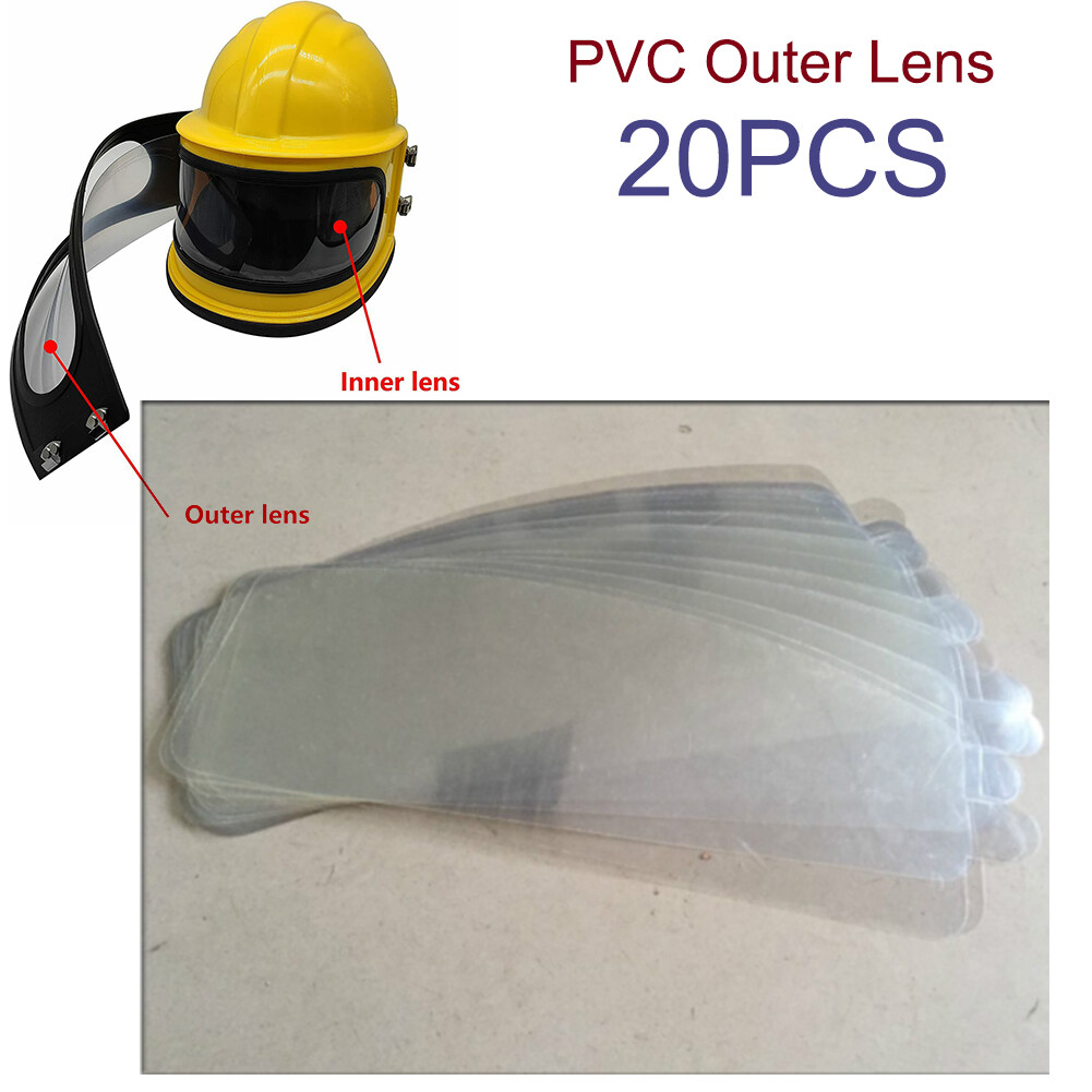 20 x PVC Lens for Sandblast Helmet Safety Shields for Sandblaster Helmet Len