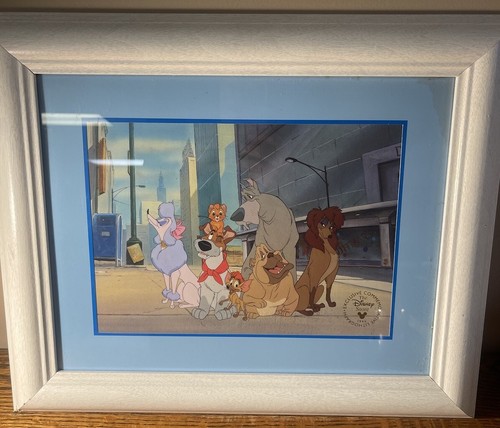 Oliver And Company Disney Commemorative 1996 Lithograph 11 X 14 Framed! - Afbeelding 1 van 7