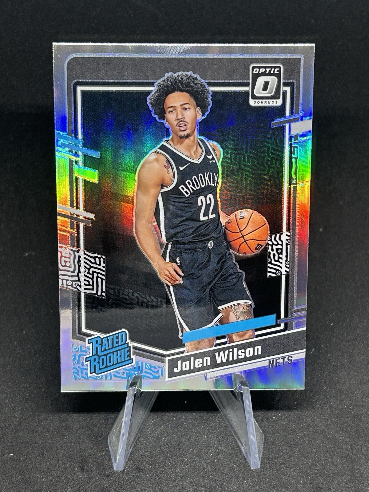 2023-24 Panini Optic Jalen Wilson RC Rookie Silver Prizm #206 Brooklyn Nets