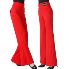 Women Latin Dance Pants Wide Leg High Waist Flared Trouser Ballroom Practice