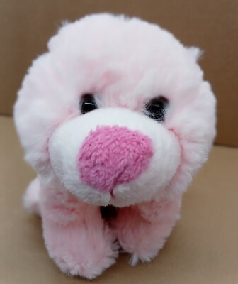 Wishpets 2007 rosa Kunst Eisbär 8 Zoll Stofftier Plüsch Floppy Beanie Tröster
