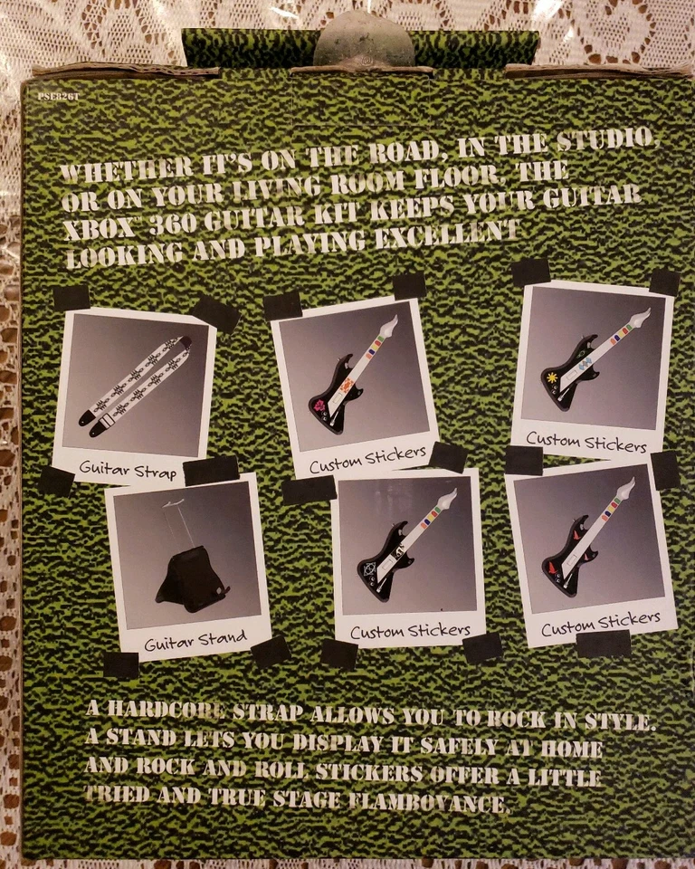 XBOX 360 CYCLONE ESSENTIALS GUITAR KIT - STAND, STRAP, AND CUSTOM STICKERS - Image 2 of 4