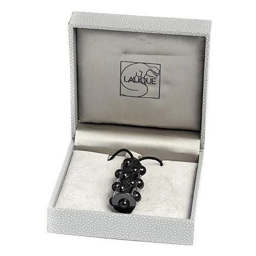 COLLAR COLGANTE LALIQUE MOSSI PLATA ESTERLINA 925 NEGRO CABUJÓN CRISTAL Foto 3 de 3