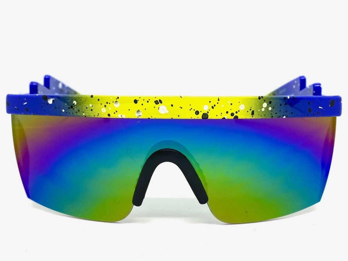 【FUN】サングラス CLASSIC RETRO SPORTY Wrap Around SUN GLASSES Speckled Paint