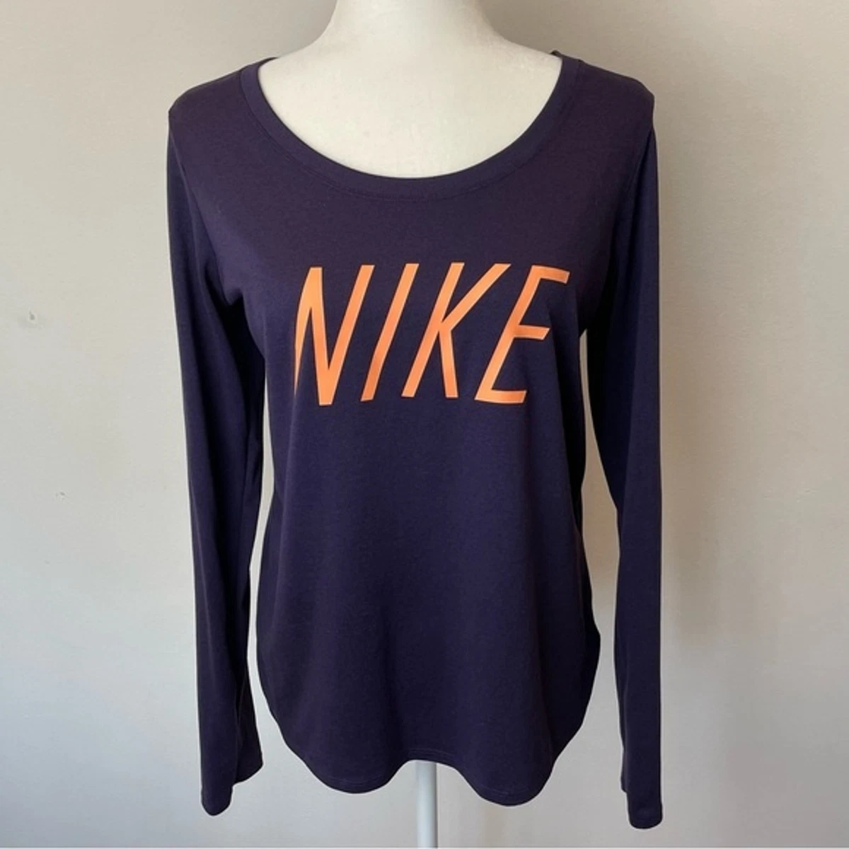 Nike Dri Fit Long Sleeve Tee Athletic Cut T Shirt Women s size Large