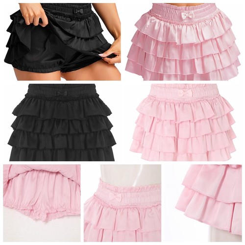 Womens Booty Tiered Bloomers Casual Shorts Costume Pants Kawaii Bottoms Girls - Picture 5 of 39