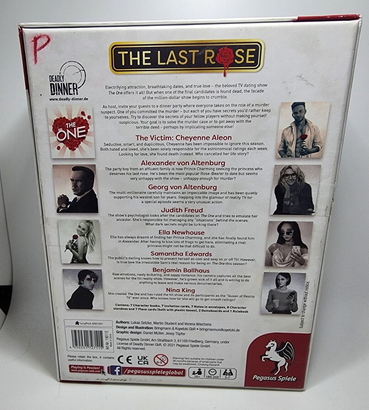 Deadly Diner: The Last Rose - Board Game by Pegasus Spiele 5-7 Players Game