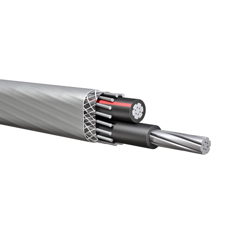 4-4-4 Aluminio SEU Cable de Entrada de Servicio PVC Chaqueta Gris 600V Foto 4 de 4