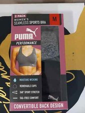 Puma Women's 2-Pack Seamless Sports Bra Removable Cups