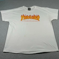 Thrasher Shirt Adult Extra Large White Skateboard Magazine Streetware Outdoors