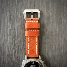 Cinturino orologio vintage in pelle arancione per orologi Panerai PAM 24mm Lug