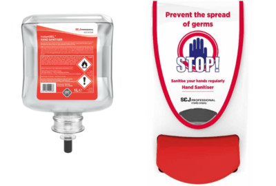 Deb Stop Desinfektionsspender & DEB Cutan Instant Gel Desinfektionskartusche 1 Liter