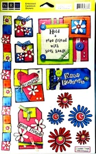 Best Friend Flowers Tags Ephemera Embossed Cardstock Stickers WRM VERY PRETTY