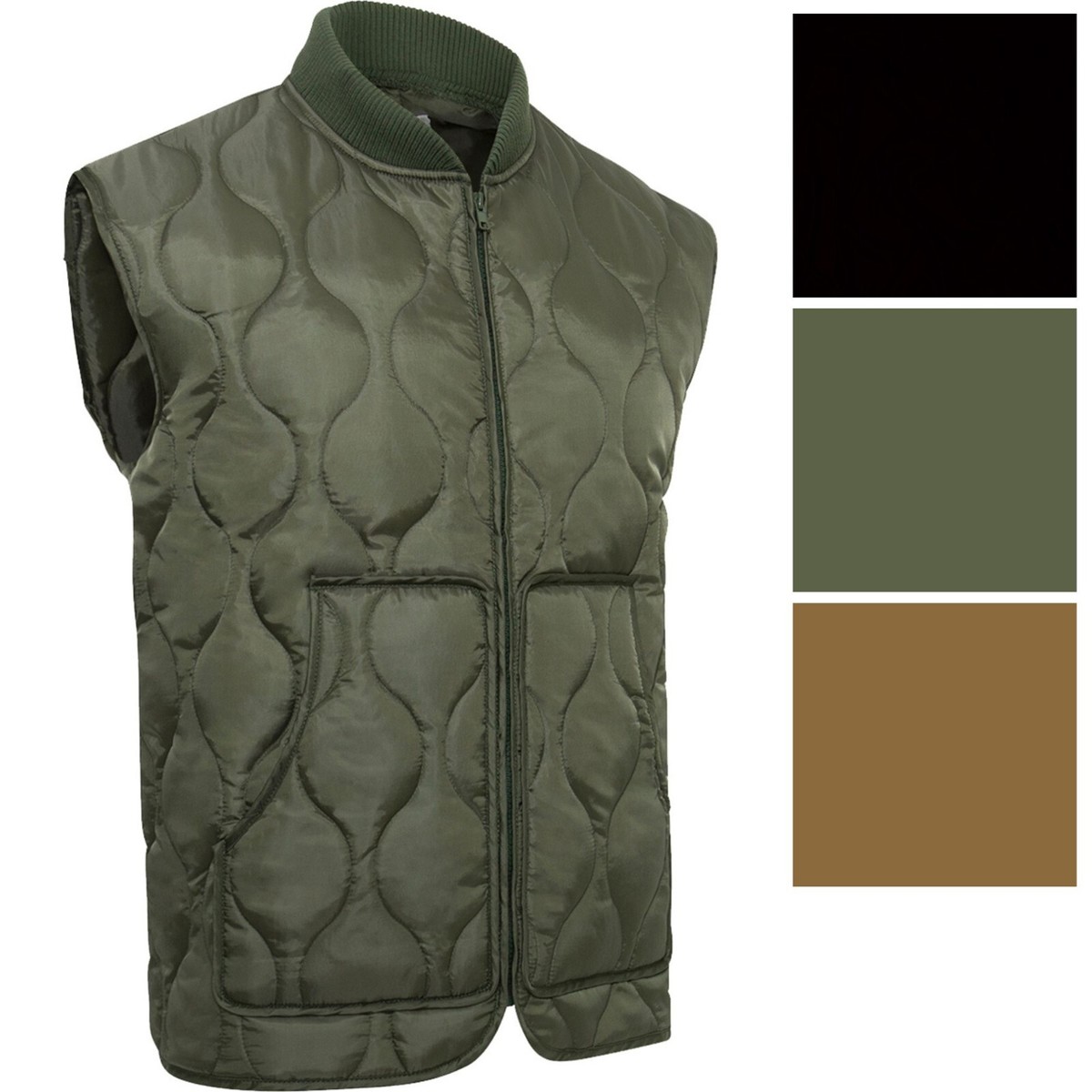 Quilted Lightweight Woobie Vest Poncho Liner Inspired Zip Up 