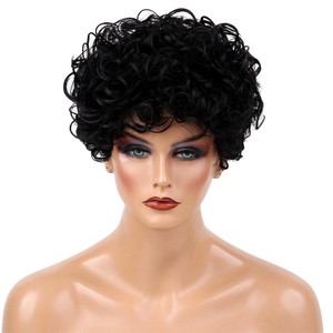 Kinky 10 Very Short Women Afro Fluffy Curly Synthetic Hair Wigs