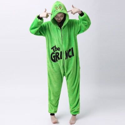 The Grinch Union Anzug Pyjama ein Stück Kostüm Männer Frauen Kinder Weihnachten