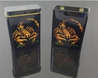 Metal Cigarette Case Tobacco Holder Box For A Classic Cigarette Pack,  Scorpion