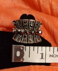 Large Chunky Silver Tone Gunmetal Grey Gray Metallic Black Rhinestonen Ring — photo 6