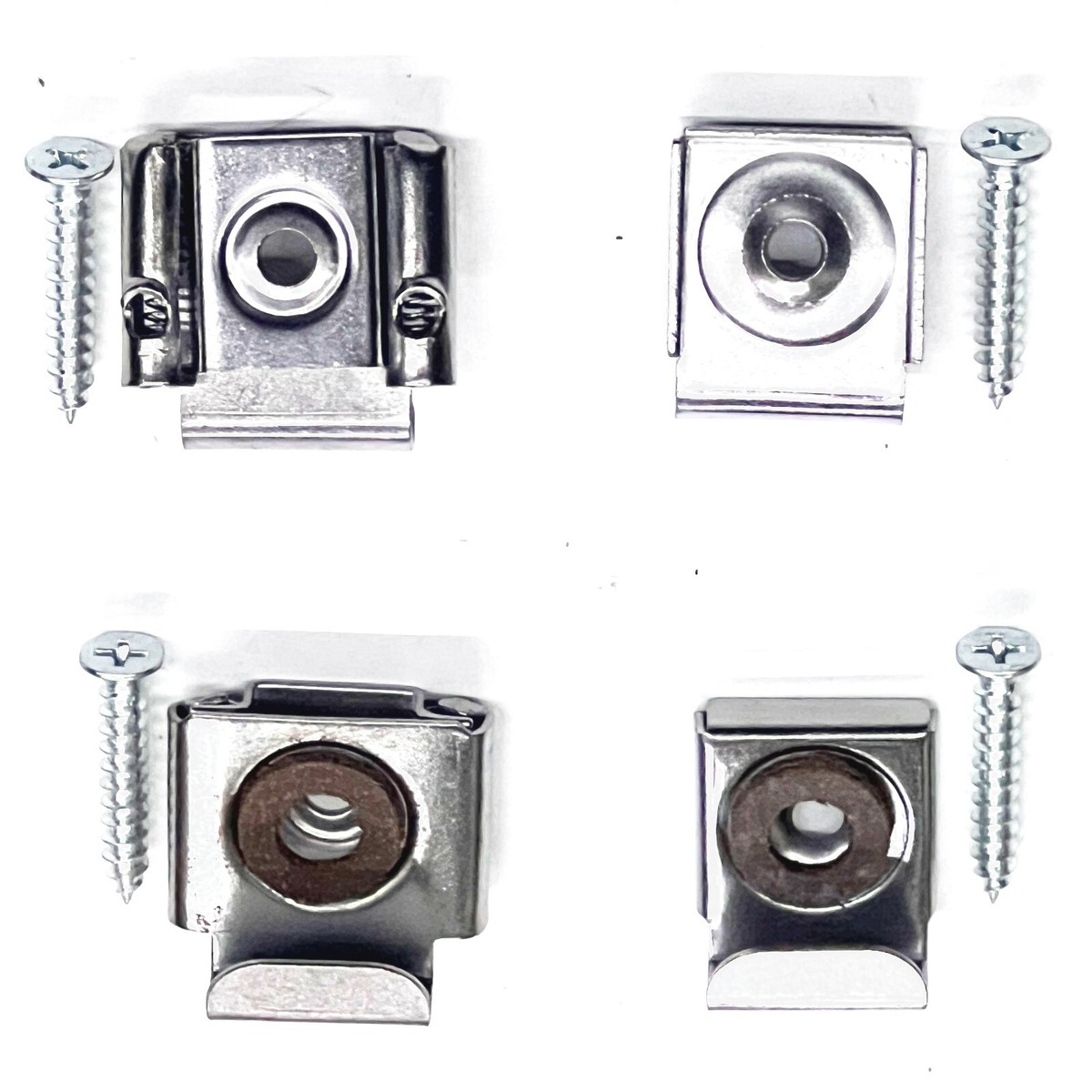 Prime-line Spiegel-Aufhänger Clip-Set – Federbelastet, Verchromt, Inkl. Schrauben, Einfache Montage