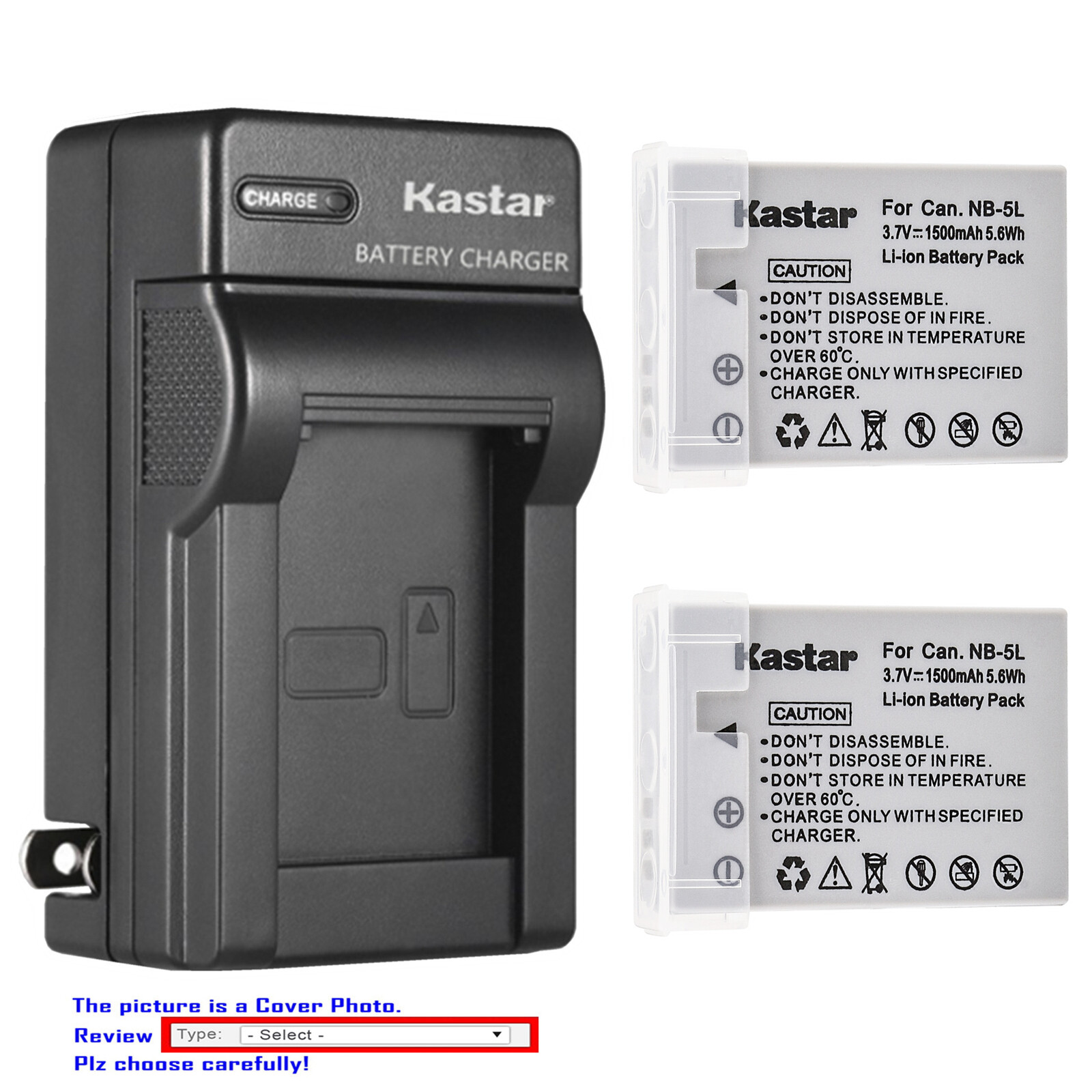 Kastar Battery AC Travel Charger for Canon NB-5L 5LH PowerShot SD790 IS SD790IS