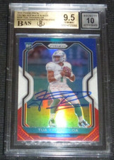 2020 Panini Prizm Red White Blue Tua Tagovailoa #339 RC Auto Signed BGS 9.5/ 10