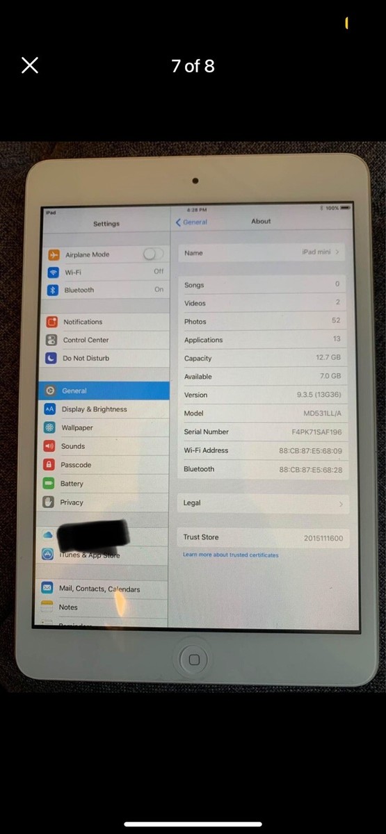 Apple iPad mini 1st Generation. 16GB, Wi-Fi, 7.9 in - White Apple iPad mini 1st Generation. 16GB, Wi-Fi, 7.9 in - White