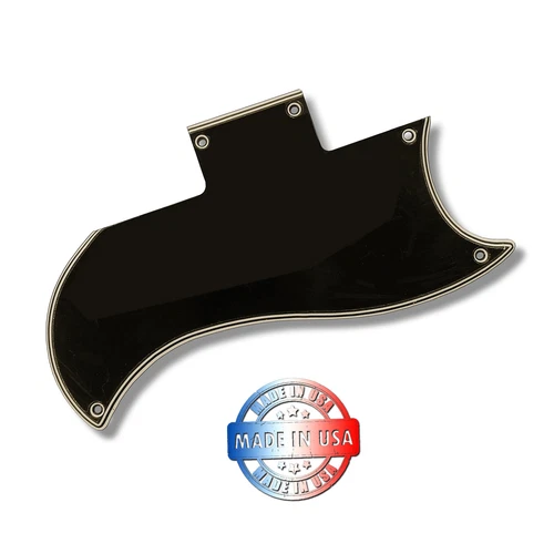WIDE BEVEL 5 Ply Black/Cream Pickguard for Gibson SG CME Exclusive Made In USA