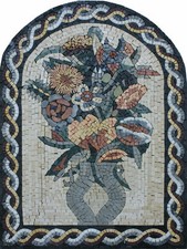Flower Vase Ropes Border Frame Touch Final Marble Mosaic