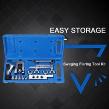 Single Flaring Tool & Swaging Tool Kit for HVAC, Tubing, Copper Pipe with Cutter