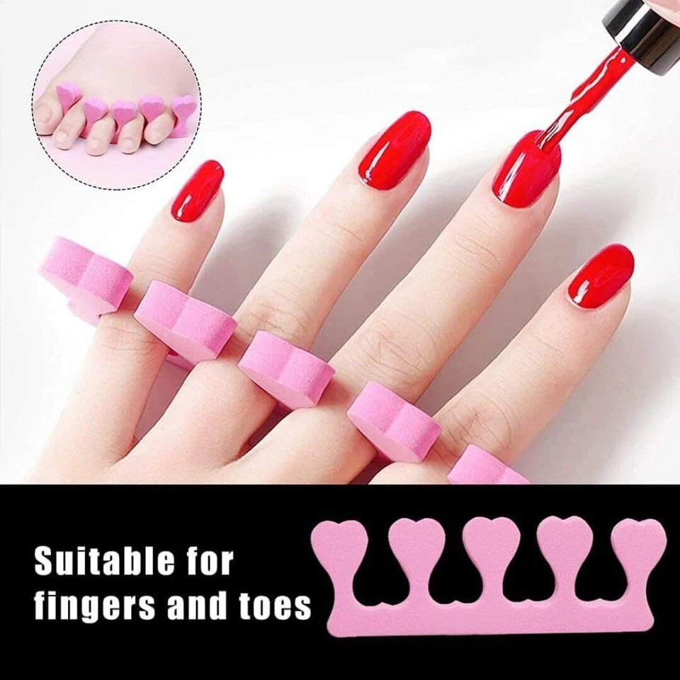 20/40/200 Soft Finger Separators Sponge Foam Toe Pedicure Manicure Nails Art - Image 4 of 4