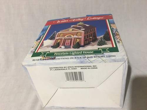 Winter Valley Cottage Christmas Porcelain Lighted House Atico International Each - Picture 21 of 23