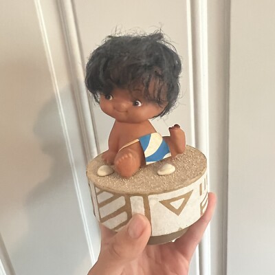 vintage Hawaiian wind up Music Doll