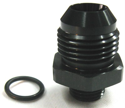 10 an male flare to 6 an ORB O.RING BOSS FITTING HIGH FLOW BLACK ANODIZED ALUM