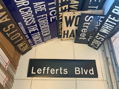 NY NYC SUBWAY ROLL SIGN 1974 LEFFERTS BOULEVARD QUEENS OZONE PARK JFK AIRPORT NY