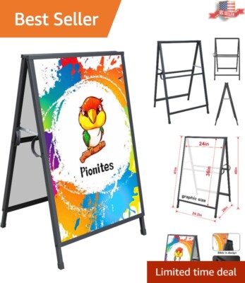 All-Metal A-Frame Sign Holder, Portable 24x36'' Sandwich Board for Diverse Uses