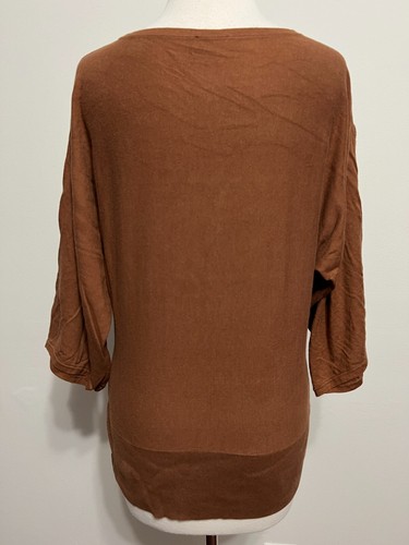 Talbots Bateau Neck Cotton-Blend Dolman Sweater / Knit Top Chestnut Brown Size M - Bild 13 von 17