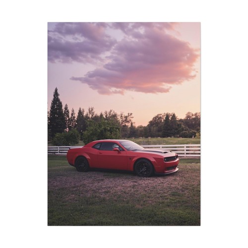 Dodge Challenger Hellcat High Resolution Vertical Car Canvas Print #001 - Picture 2 of 10