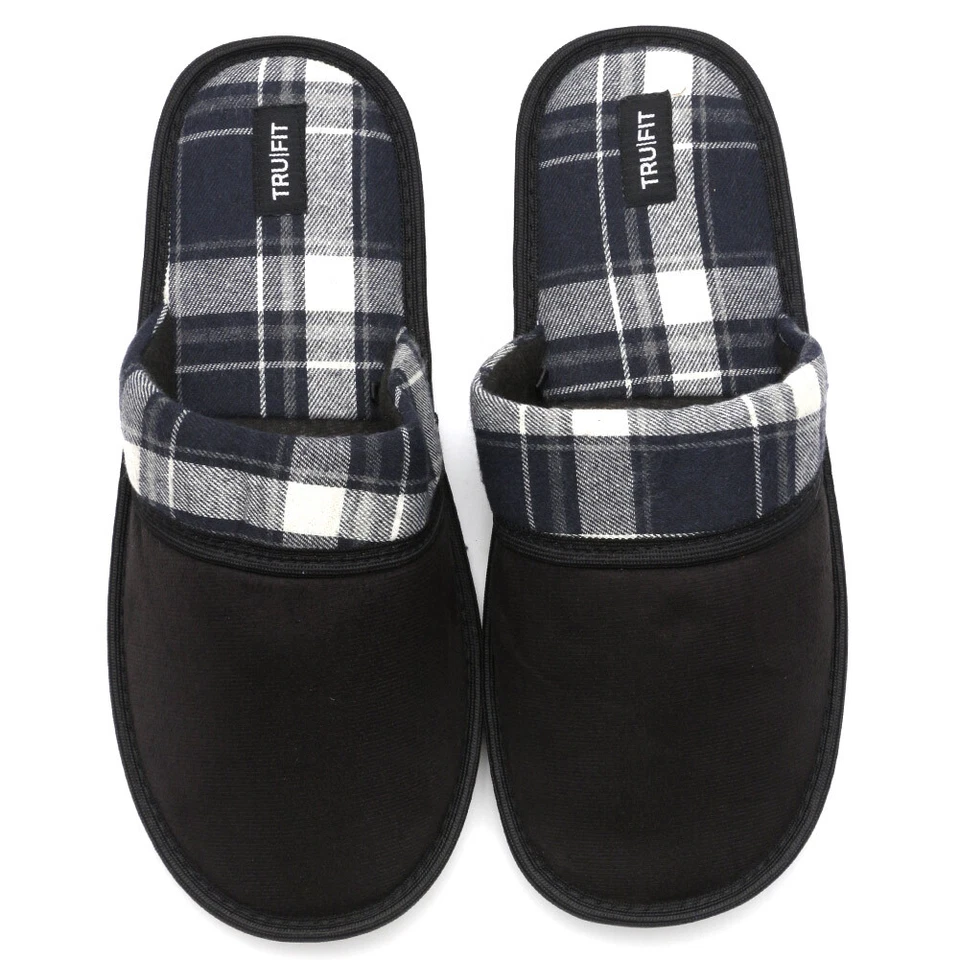 Zapatillas a cuadros para hombre sin cordones forradas de lana interiores cómodas micro gamuza zapatos