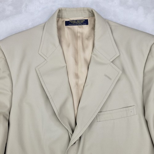 Brooks Brothers Coat Men 42 Vintage Long Jacket Blazer USA Made Satin Pad Adult - Picture 4 of 11