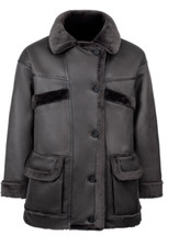 Urban Code Reversible Easy Fit Car Coat In Slate Faux Suede,rrp £299.00