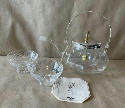 Hario Octagonal Chirori Sake Warmer Pot Glasses Set 360ml IDSG-2004-ESV