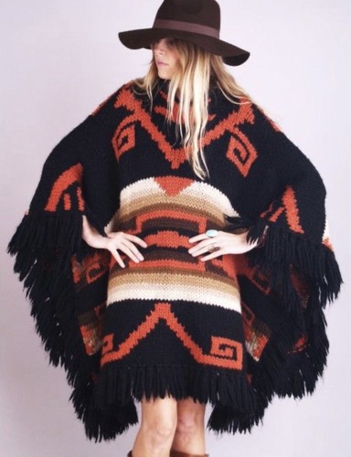 Ralph Lauren Long Knit Sweater Poncho Southwestern Aztec RRL Navajo Fringe - Picture 3 of 7