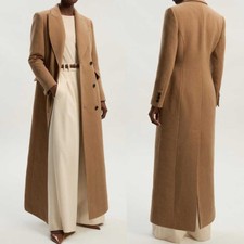 Women Tweed Overcoat Swing Maxi Coat Chic Trench Coat Modern Classic Soft