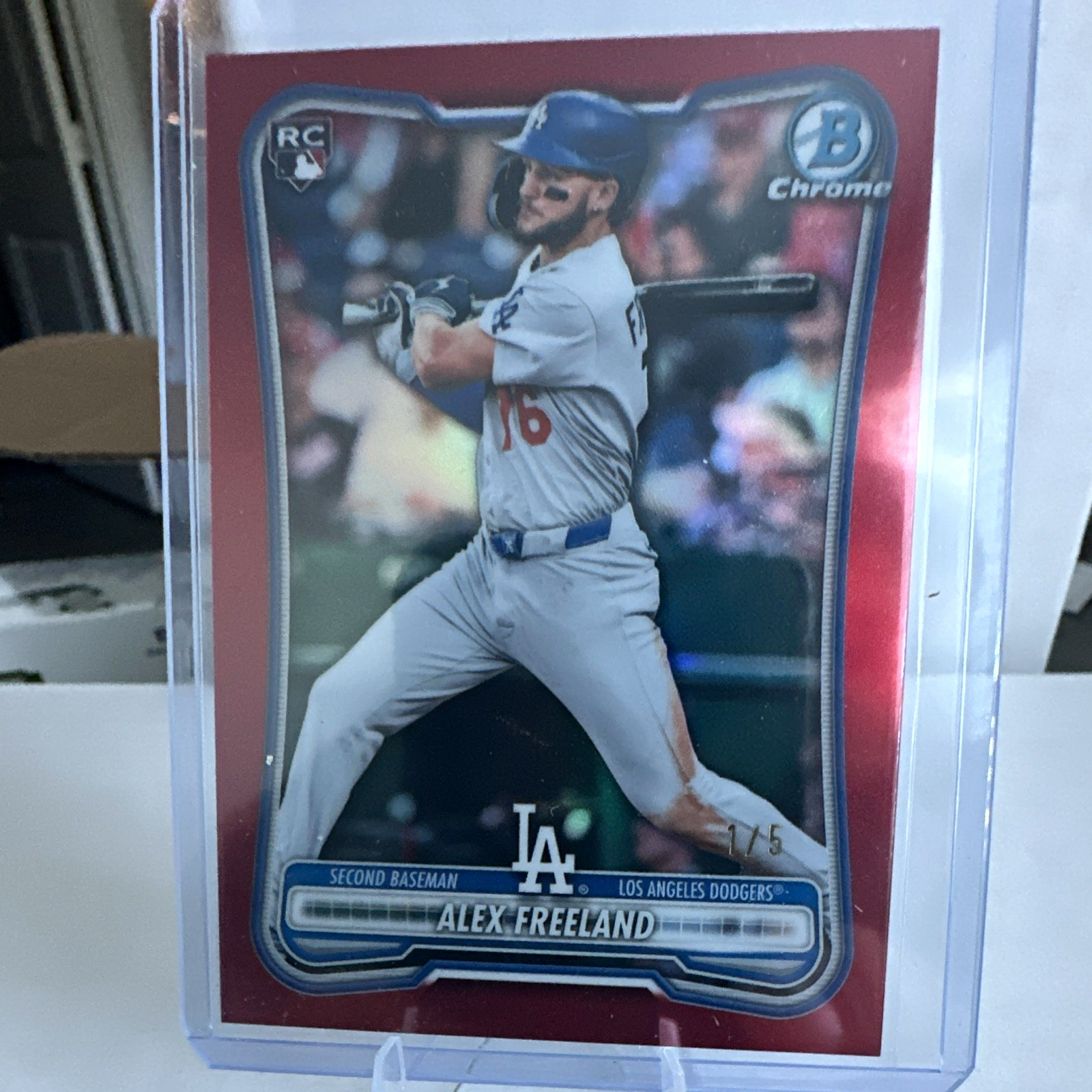 Bowman Chrome Alex Freeland RC Los Angeles Dodgers Serial Numbered 1/5 view 1