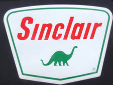 2 vintage SINCLAIR advertising signs DINOSAUR...