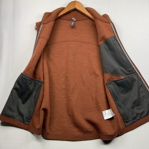 Ibex Vest Mens Medium Rust Brown Jacket Merino Wool Full Zip Pockets Outdoors - Picture 4 of 11