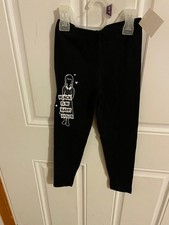 BRAND NEW GIRL'S SIZE XS 4-5 WEDNESDAY BLACK IS MY HAPPY COLOR LEGGINGS