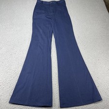 Alice + Olivia Pant Womens 26x32 Blue Flare Leg Dress Made USA Work Office Twill