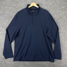 Alfani Men  s Quarter Neck Pullover Sweater Size XXL Navy Blue Thick Knit Ribbed